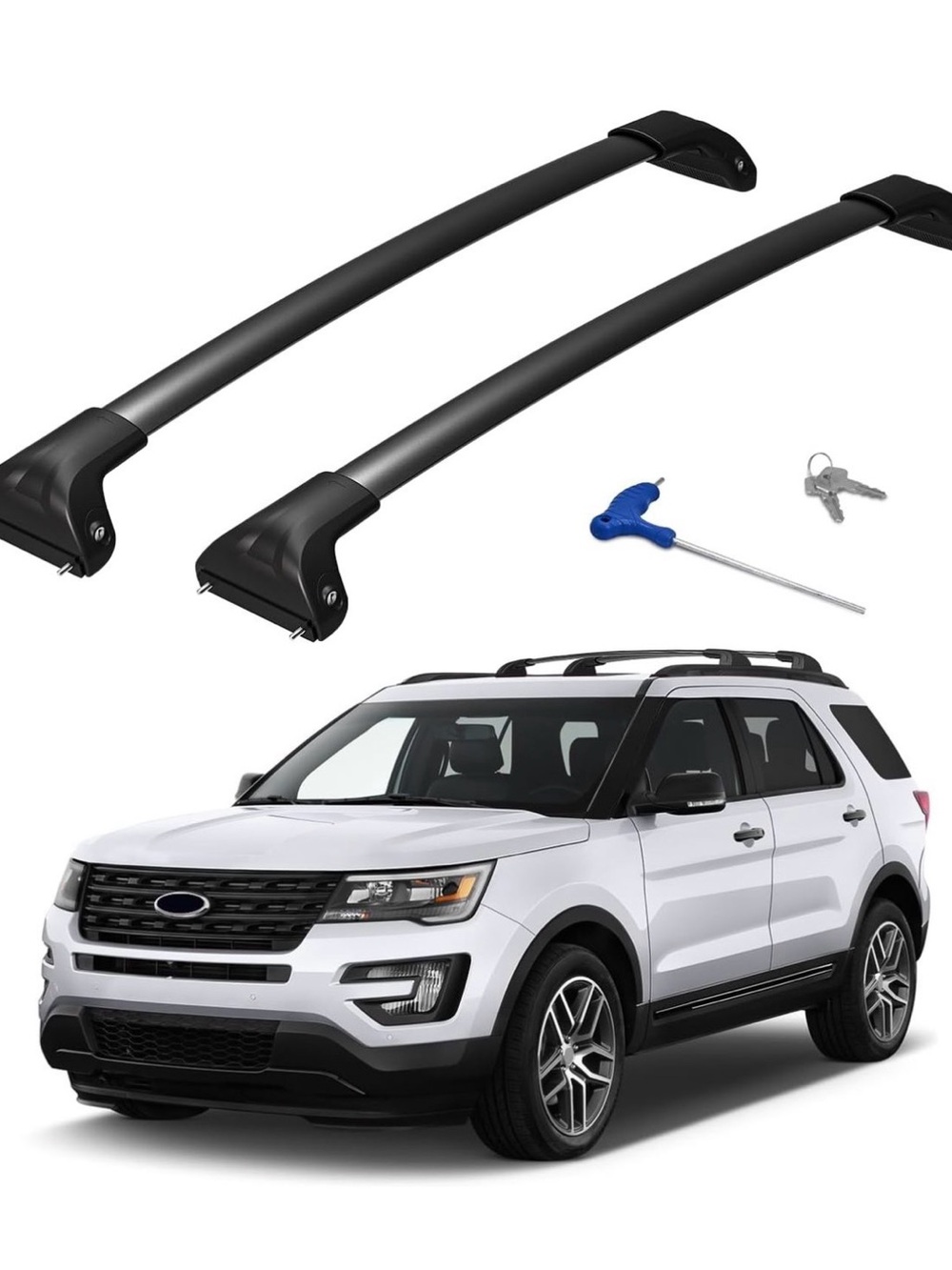 Universal Black Roof Rack Cross Bars - Heavy-Duty Car Roof Rails